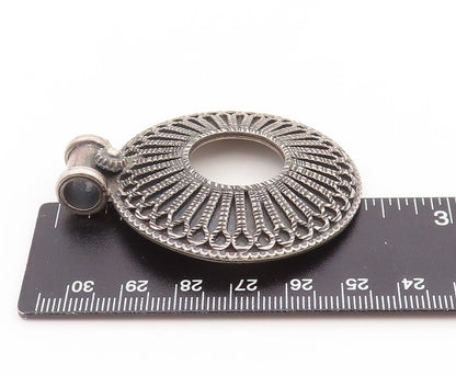 925 Sterling Silver Vintage Pendant Intricate Openwork Mandala Medallion PT25813
