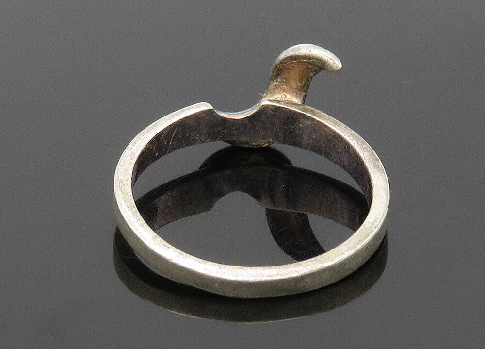 925 Sterling Silver  Vintage Smooth Oxidized Swirl Band Ring Sz 8  RG21422