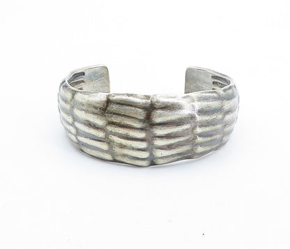 MEXICO 925 Sterling Silver  Vintage Dark Tone Rustic Cuff Bracelet  BT2663