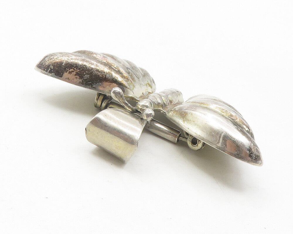 LOS BALLESTEROS MEXICO 925 Silver  Vintage Hollow Butterfly Brooch Pin  BP4462