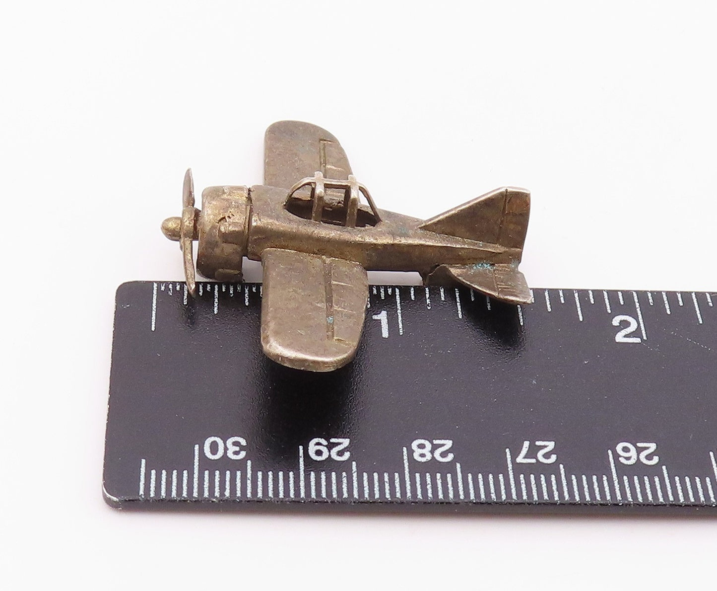 925 Sterling Silver  Vintage Dark Tone Airplane Table Trinket  TR2710