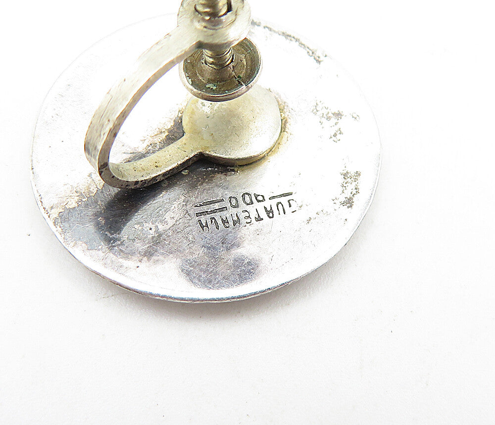 GUATEMALA 925 Sterling Silver  Vintage Traditional Non Pierce Earrings  EG2895