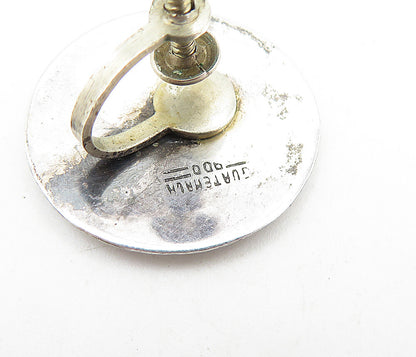 GUATEMALA 925 Sterling Silver  Vintage Traditional Non Pierce Earrings  EG2895