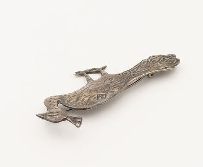 925 Sterling Silver  Vintage Antique Peacock Bird Brooch Pin  BP10209