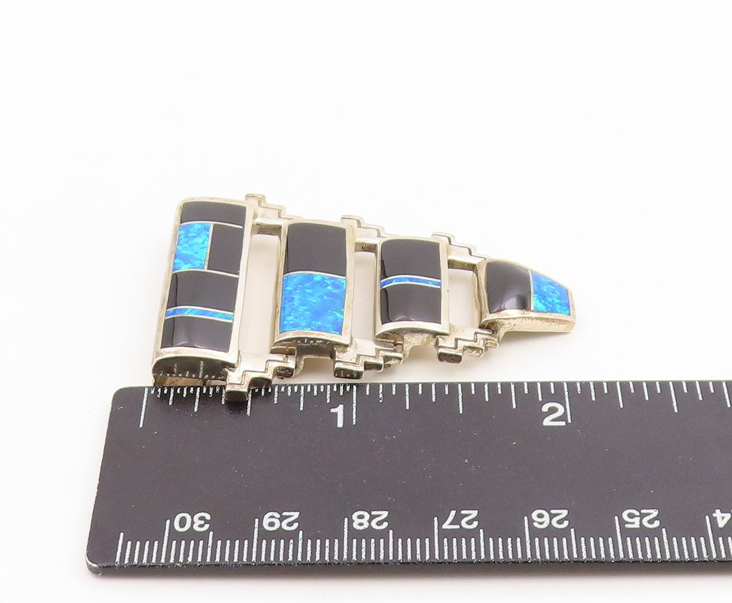 925 Sterling Silver Vintage Pendant DAVID ROSALES NAVAJO Gemstone  PT26195