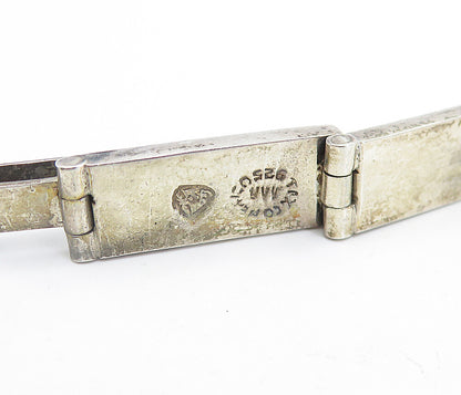 AAA MEXICO 925 Silver Vintage Smooth Square Bar Link Chain Bracelet BT3033