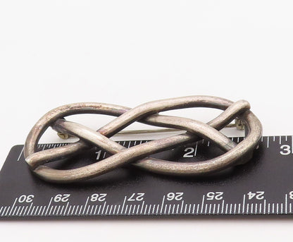 925 Sterling Silver Vintage Brooch Pin ENGLAND Antique Lover's Knot  BP11204