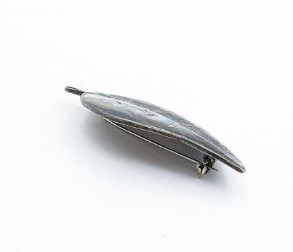 MEXICO 925 Sterling Silver  Vintage Abalone Single Leaf Brooch Pin  BP2079