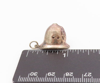 925 Sterling Silver Vintage Pendant British Metropolitan Police Helmet PT24430
