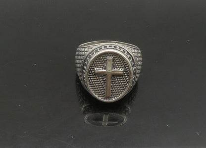925 Sterling Silver  Vintage Large Religious Cross Band Ring Sz 12.5  RG23534