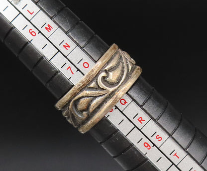 925 Sterling Silver  Vintage Carved Vine Swirl Band Ring Sz 7.5  RG25778