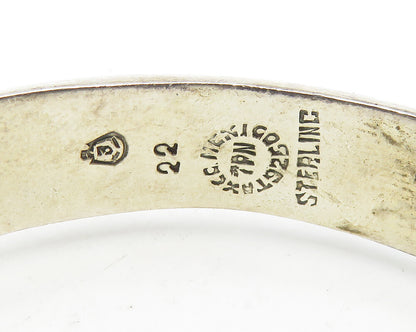 TPN MEXICO 925 Silver  Vintage Cutout Floral Pattern Bangle Bracelet  BT7449