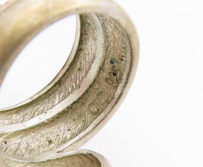 925 Sterling Silver Vintage Ring Solid Cutout Spiral Design  Sz 7  RG33350