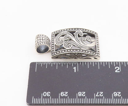 SILPADA 925 Silver  Vintage Shiny Swirl Square Bordered Pendant  PT19566