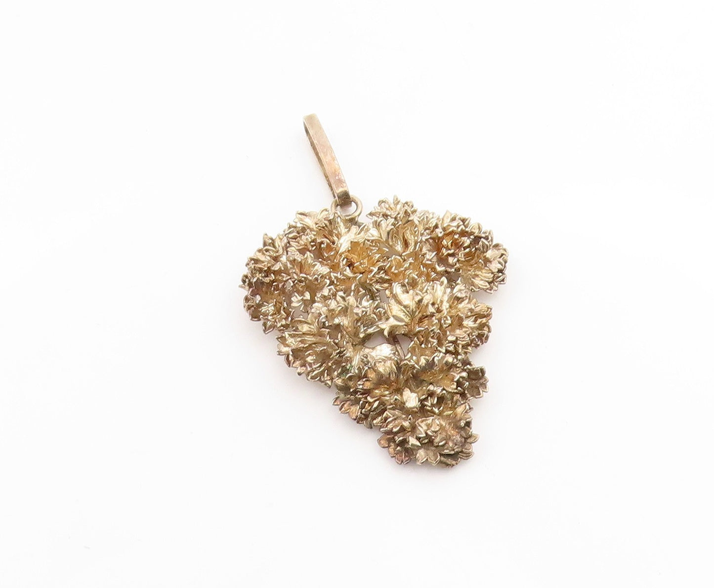 925 Sterling Silver Vintage Pendant EGGERT DENMARK Gilded Parsley Leaf  PT25902