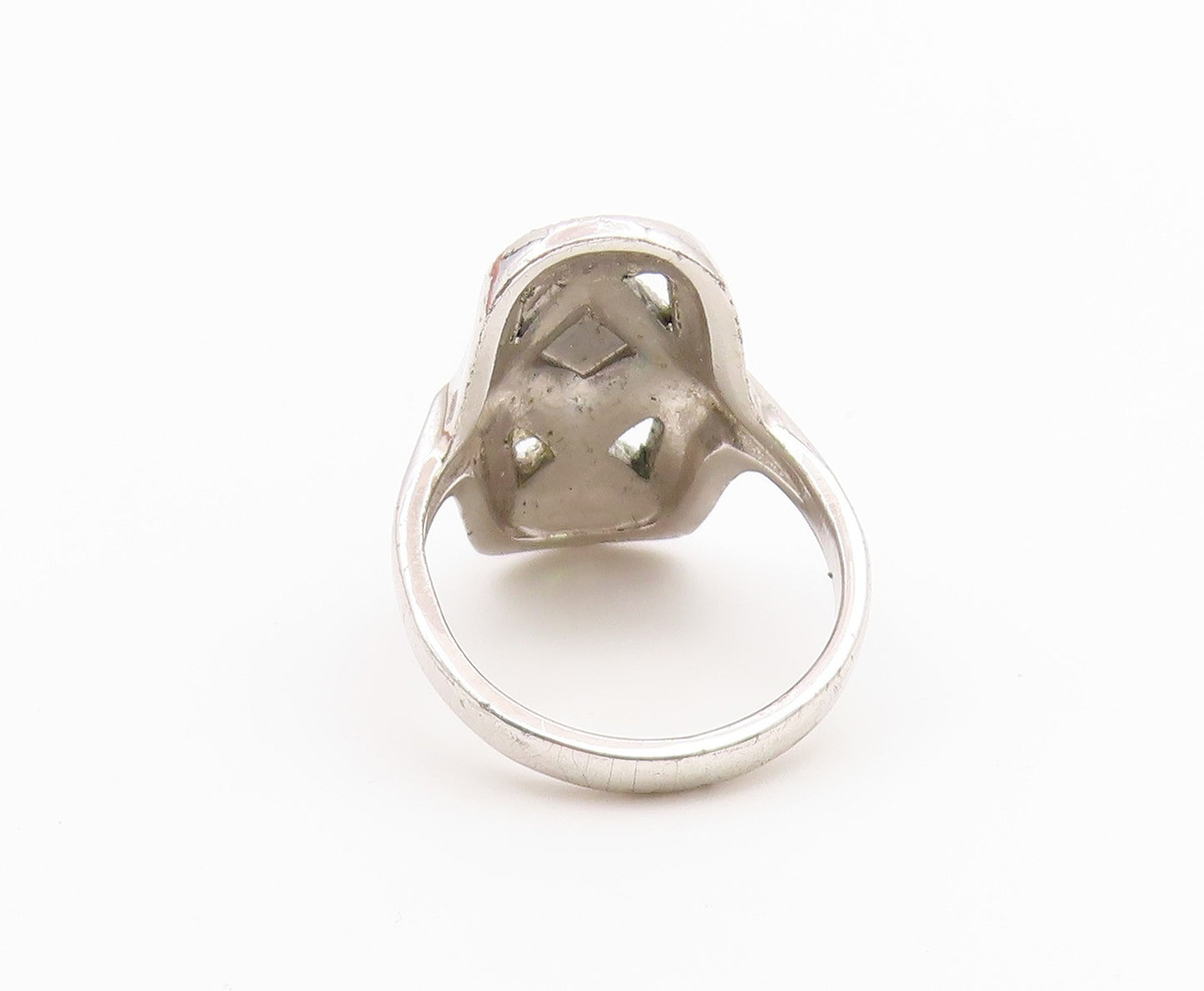 925 Sterling Silver Vintage Ring Classic Geometric Shield Band  Sz 6.5  RG36811