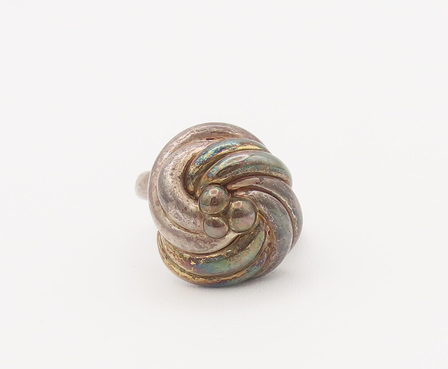 925 Sterling Silver Vintage Ring Minimalist Designer Large Knot Sz 6  RG27836