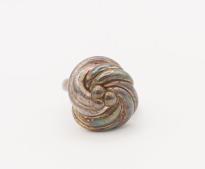 925 Sterling Silver Vintage Ring Minimalist Designer Large Knot Sz 6  RG27836