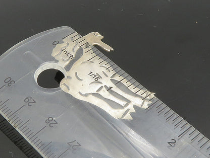 925 Sterling Silver  Vintage Moose Etched Detail Animal Brooch Pin  BP9289