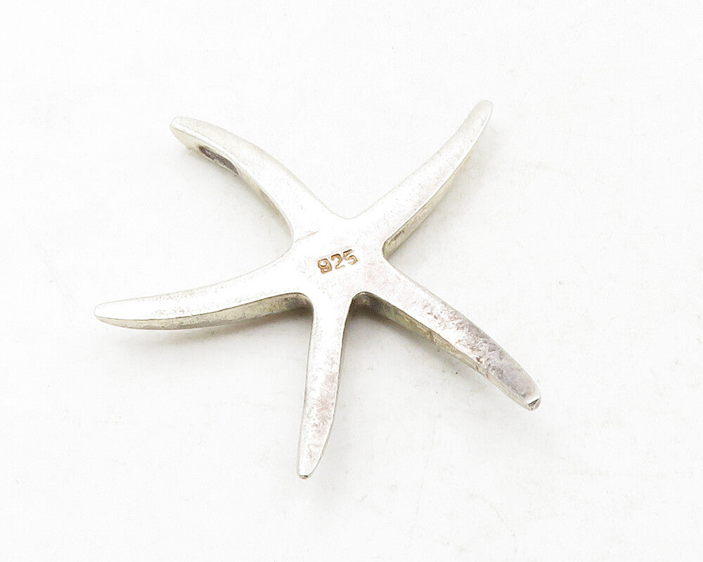 925 Sterling Silver  Vintage Petite Starfish Motif Smooth Shiny Pendant PT9853