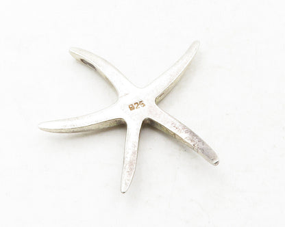925 Sterling Silver  Vintage Petite Starfish Motif Smooth Shiny Pendant PT9853
