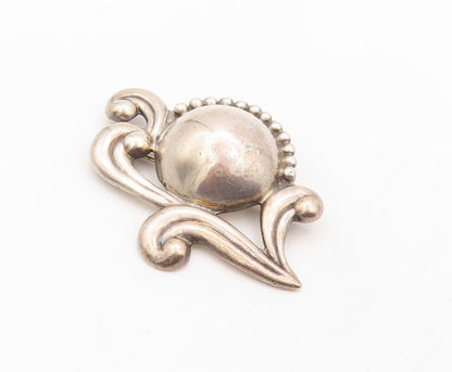 925 Sterling Silver Vintage Brooch Pin LOS CASTILLO Sun Around The Wind  BP11258