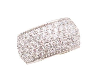 925 Sterling Silver Vintage Ring Broad Band CZ 360 Beaded Band  Sz 7  RG29252