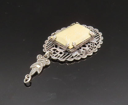 925 Sterling Silver  Vintage Unique Infinite Floral Web Pendant  PT20721