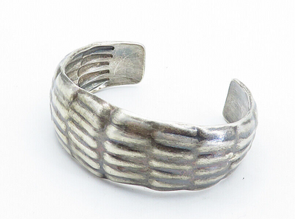 MEXICO 925 Sterling Silver  Vintage Dark Tone Rustic Cuff Bracelet  BT2663