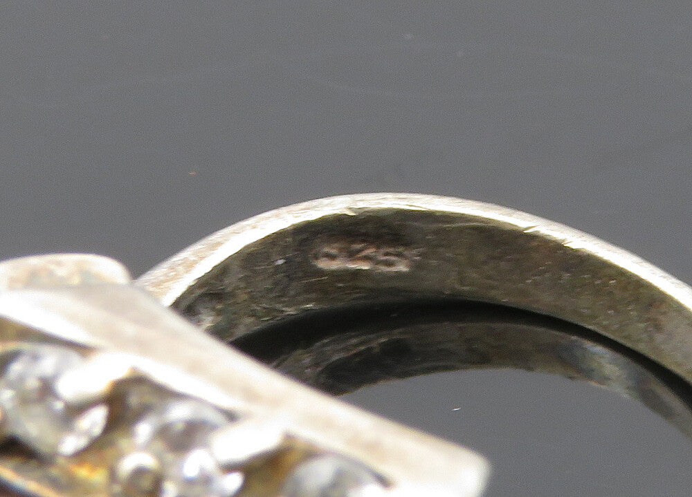 925 Sterling Silver  Vintage Prong Set Mystic Topaz Band Ring Sz 6  RG20421