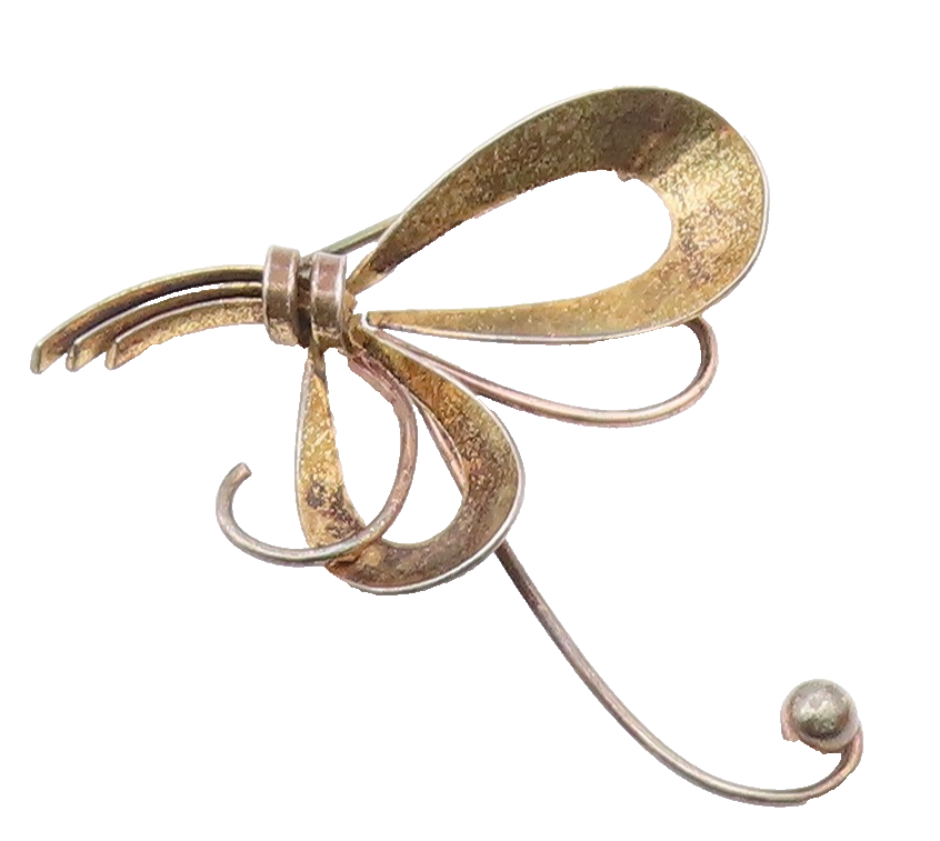NORWAY 925 Sterling Silver  Vintage Tied Stem Boquete Brooch Pin  BP9669