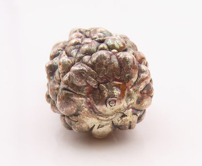 925 Sterling Silver  Vintage Hollow Pineapple Fruit Motif Pendant  PT19646