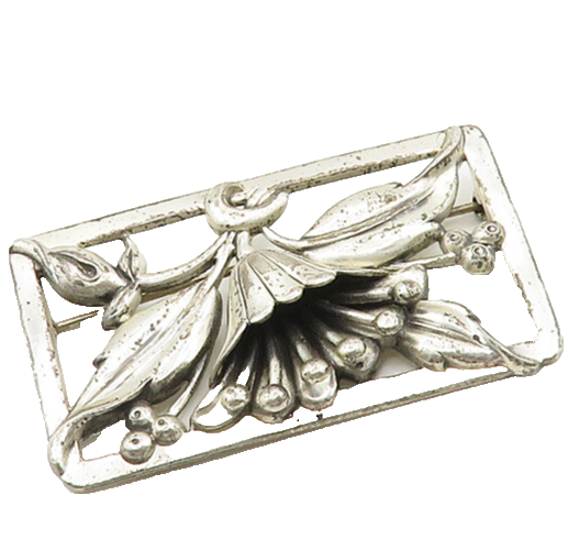 CORO 925 Sterling Silver  Vintage Rare Blooming Flower Brooch Pin  BP7696