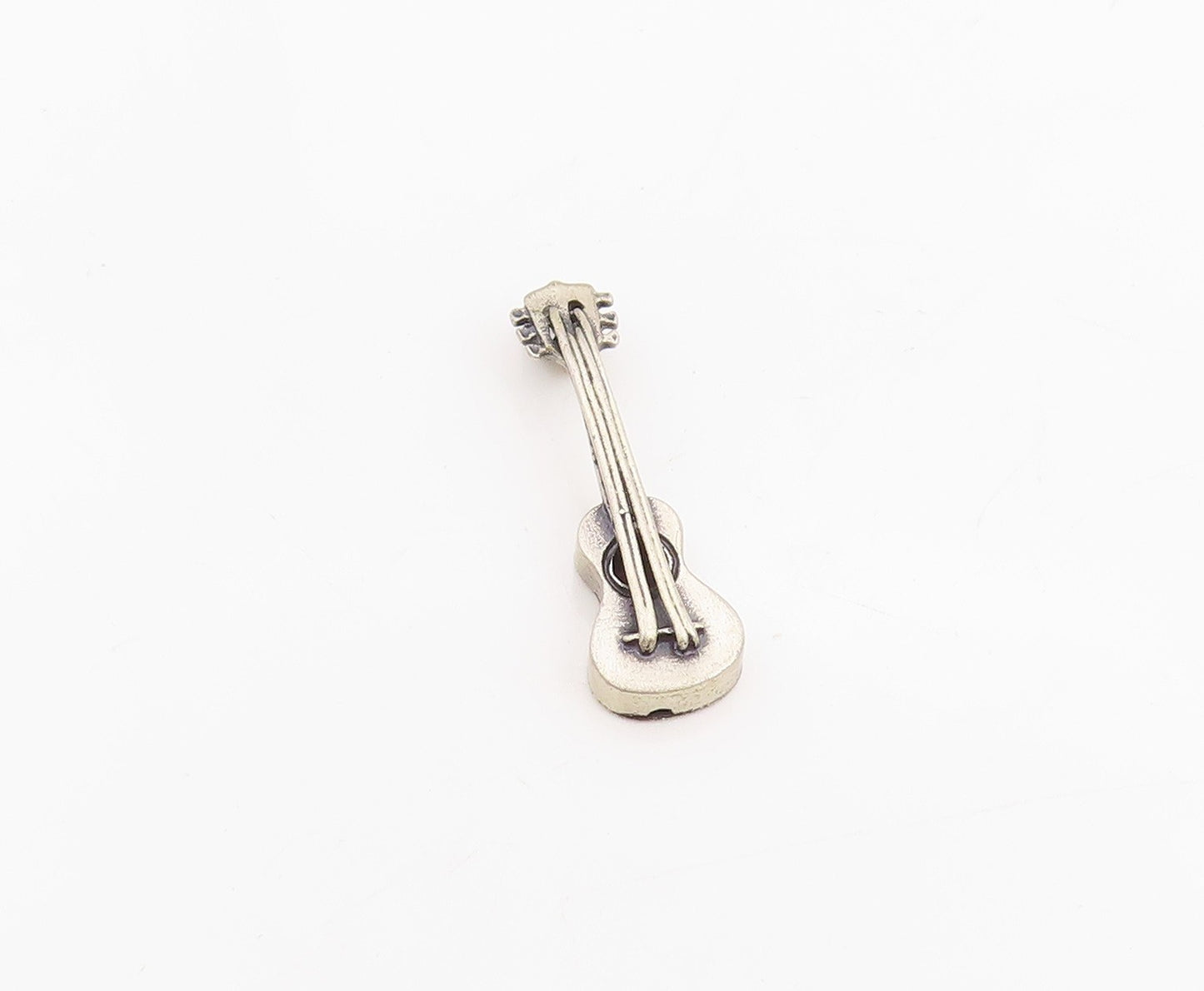 925 Sterling Silver Vintage Pendant BEAU Etched Musician Guitar Charm   PT25201