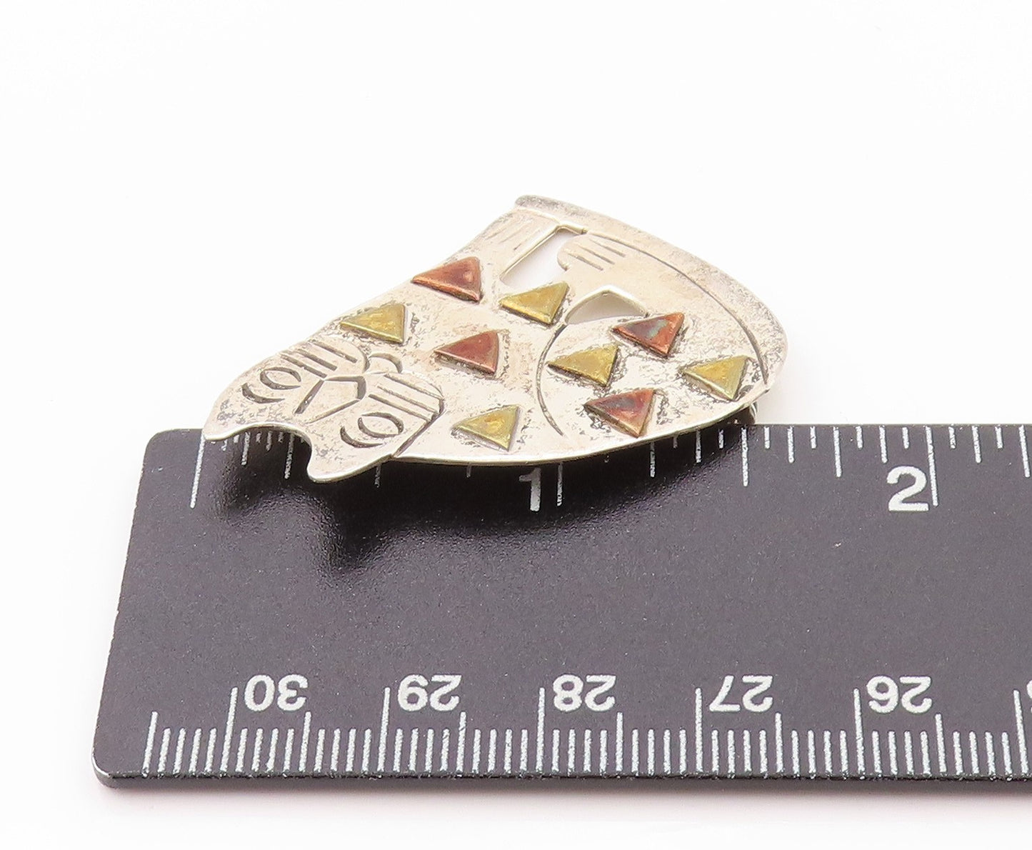 925 Sterling Silver Vintage Brooch MEXICO Big Fat Old Cat Cutout  BP11613