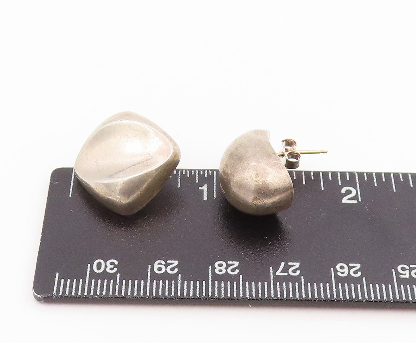 14k Gold & 925 Sterling Silver Vintage Earrings Modernist Single Pieces  EG14303