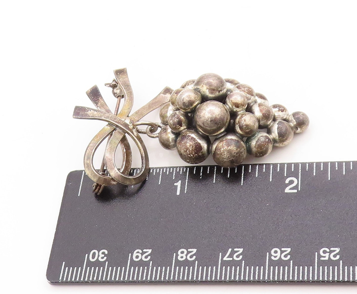 925 Sterling Silver Vintage Brooch JOHN LAURITZEN DENMARK Grapes Cluster BP11908