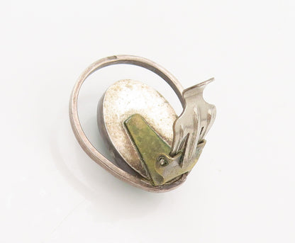 925 Silver  Vintage Green Aventurine Carve Cutout Halo Ring Earrings  EG12588