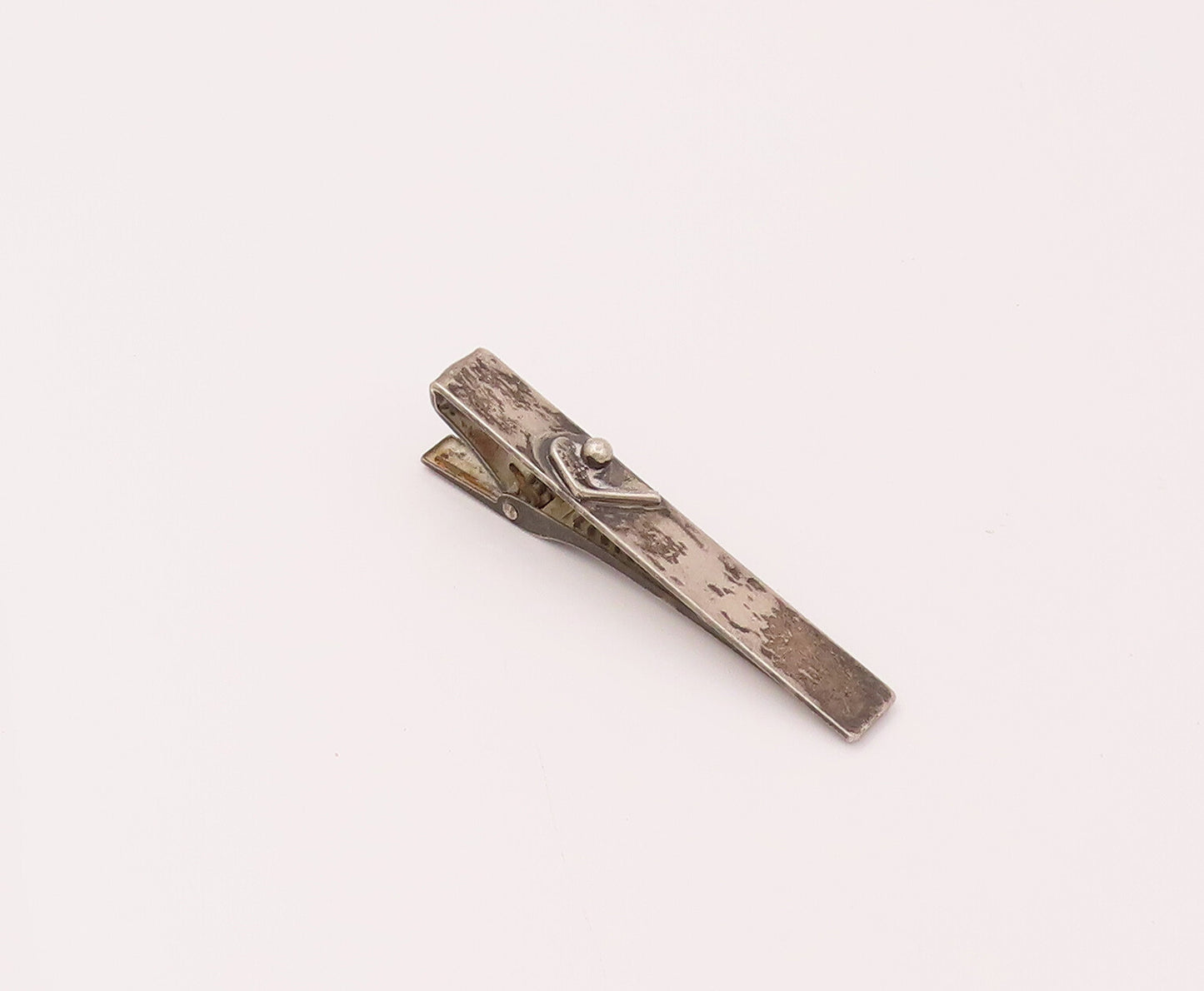 KREISLER 925 Silver  Vintage 3D Carved Hokey Stick & Ball Tie Pin  TR3487
