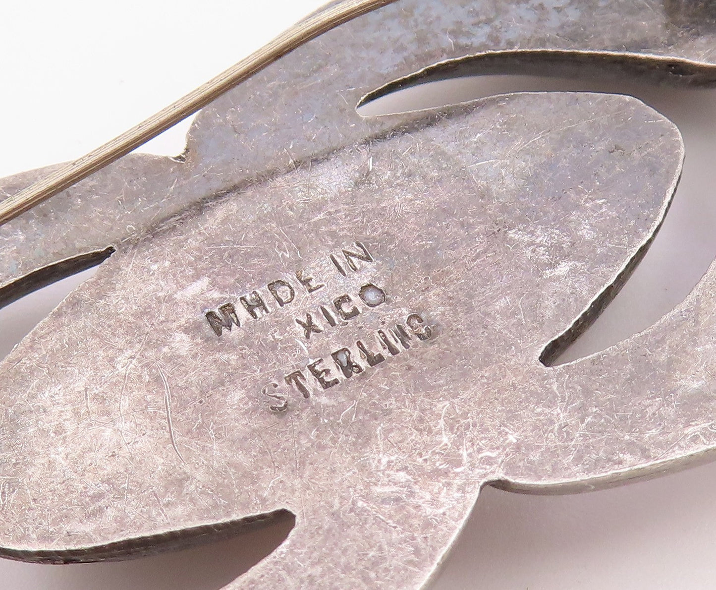 MEXICO 925 Sterling Silver  Vintage Antique Hollow Smooth Brooch Pin  BP7556