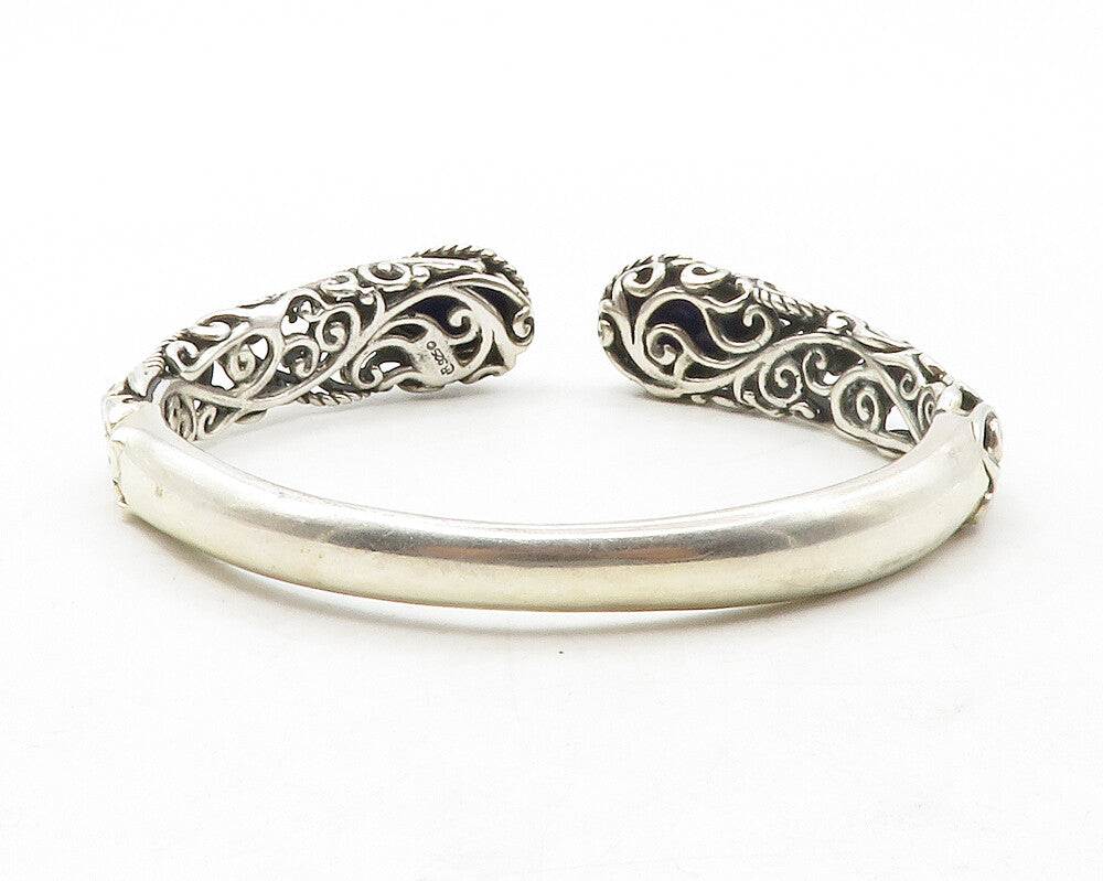 CAROLYN POLLACK RELIOS 925 Silver  Vintage Kyanite Swirl Cuff Bracelet  BT5039