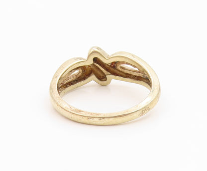 925 Sterling Silver Vintage Ring Gold Plated BERMARK Elegant Knot Sz 6.5 RG35514