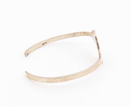 M.J. SAVITT 925 Silver   Vintage Tennis Rackets Bypass Cuff Bracelet  BT9100