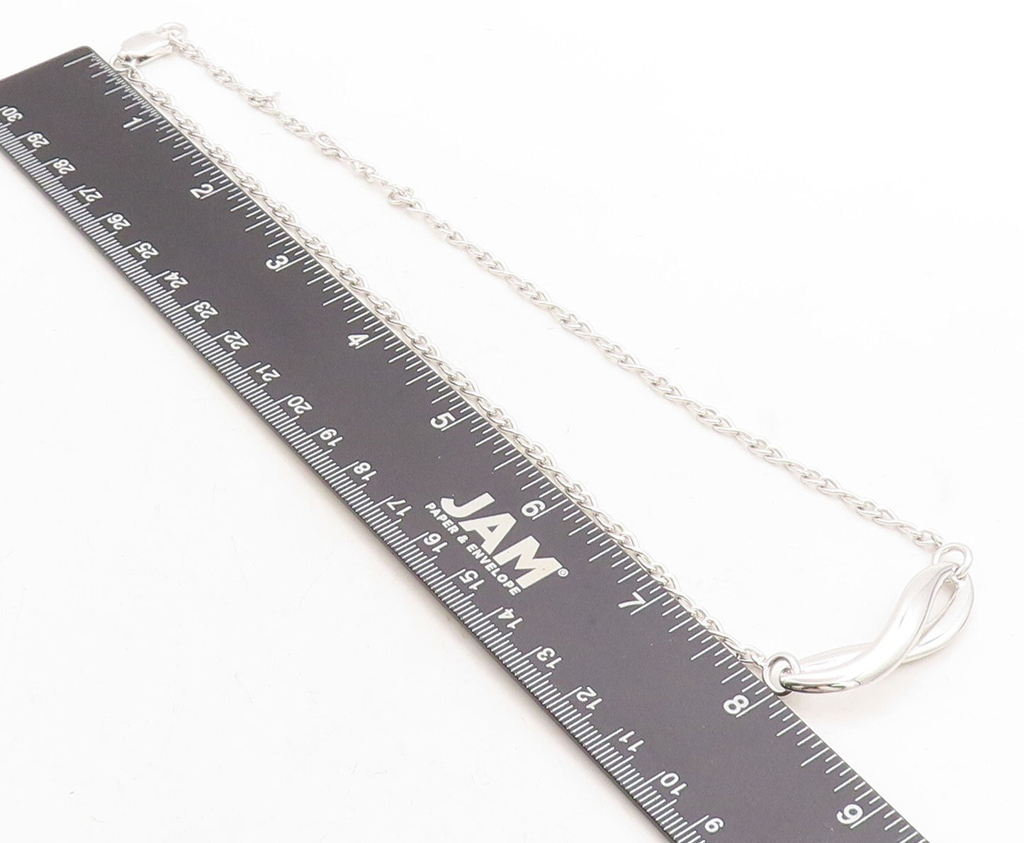 925 Sterling Silver  Polished Infinity Swirl Link Chain Necklace  NE1921