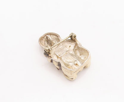 925 Sterling Silver Vintage Brooch Pin CAROL FELLEY 3D Laughing Toddler  BP11069