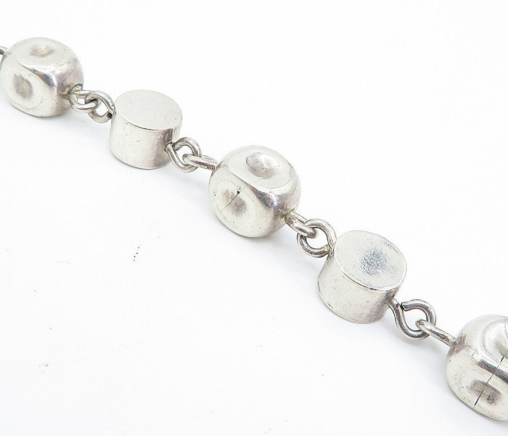 BRENDA SCHOCHFELD 925 Sterling Silver  Vintage Beaded Chain Bracelet  BT3048