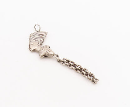 925 Sterling Silver Vintage Pendant MIDDLE EAST Egyptian Queen Nefertiti PT23466
