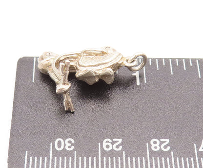 925 Sterling Silver  Vintage 3D Carved Movable Vespa Charm Pendant  PT22331
