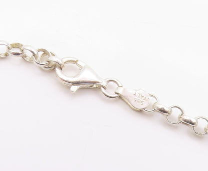 925 Sterling Silver Vintage Necklace Swirly Carved Oval Pendent  NE4577
