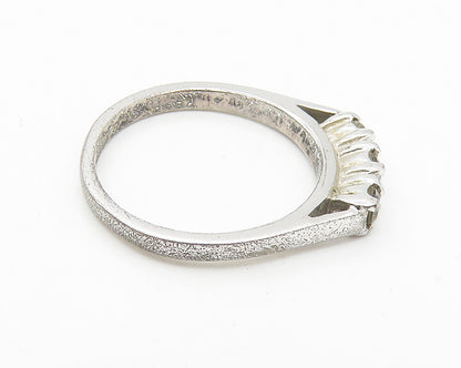 AVON 925 Sterling Silver  Petite Prong Set Topaz Shiny Band Ring Sz 6  RG10787